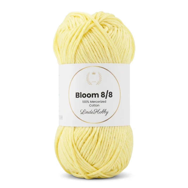 LindeHobby Bloom 8/8 Mercerized Cotton 21 Pehmeä keltainen