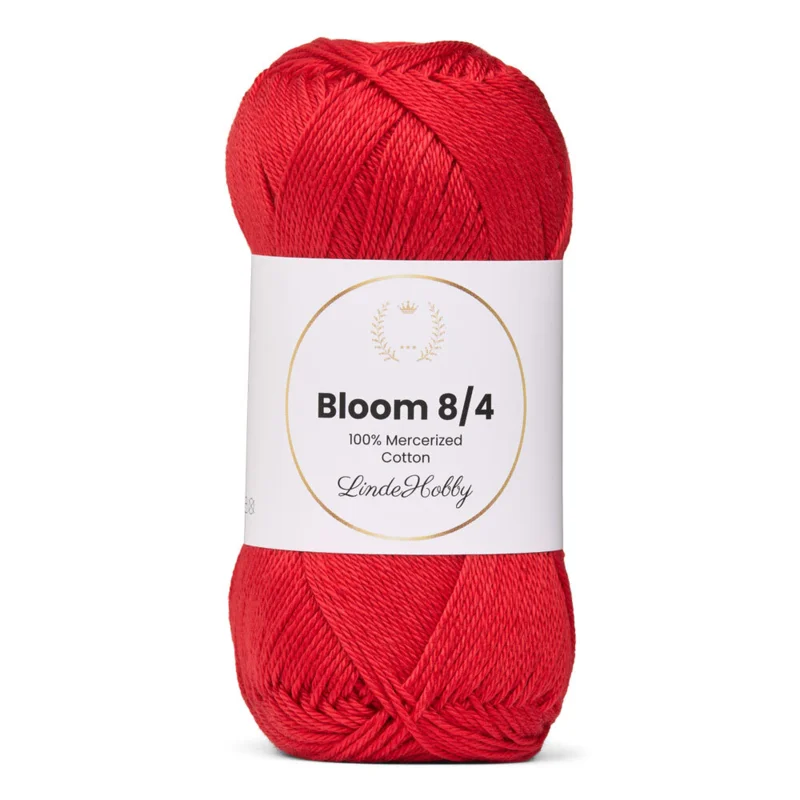 LindeHobby Bloom 8/4 Mercerized Cotton 25 Punainen