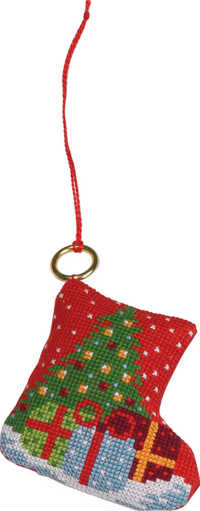 Kirjontasetti Kuusi ja lahjat 7 x 8 cm