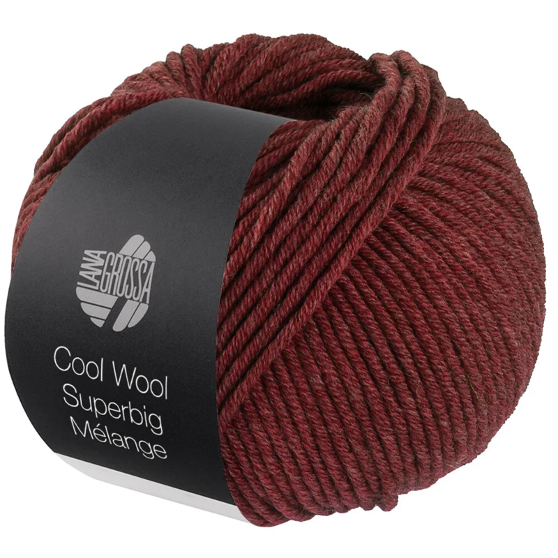 Lana Grossa Cool Wool Superbig 222 Viininpunainen meleerattu