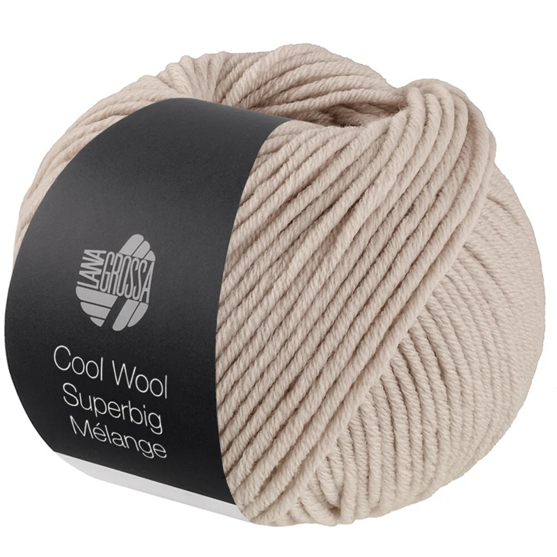 Lana Grossa Cool Wool Superbig 232 Harmaanbeige meleerattu