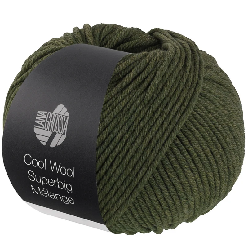 Lana Grossa Cool Wool Superbig 228 Lodenvihreä meleerattu