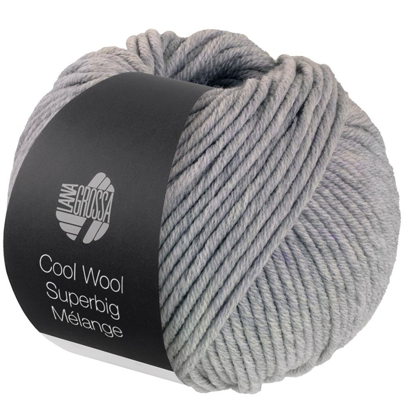 Lana Grossa Cool Wool Superbig 216 Vaaleanharmaa meleerattu