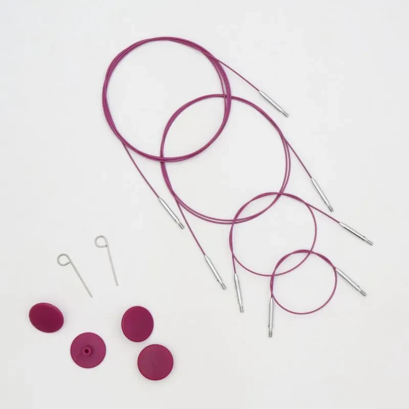 KnitPro Thin & Flex Kaapeli, Liila Swivel, 40–150 cm