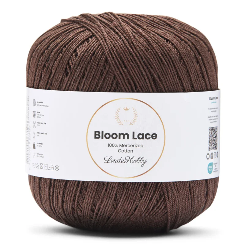 LindeHobby Bloom Lace Mercerized Cotton 08 Tummanruskea