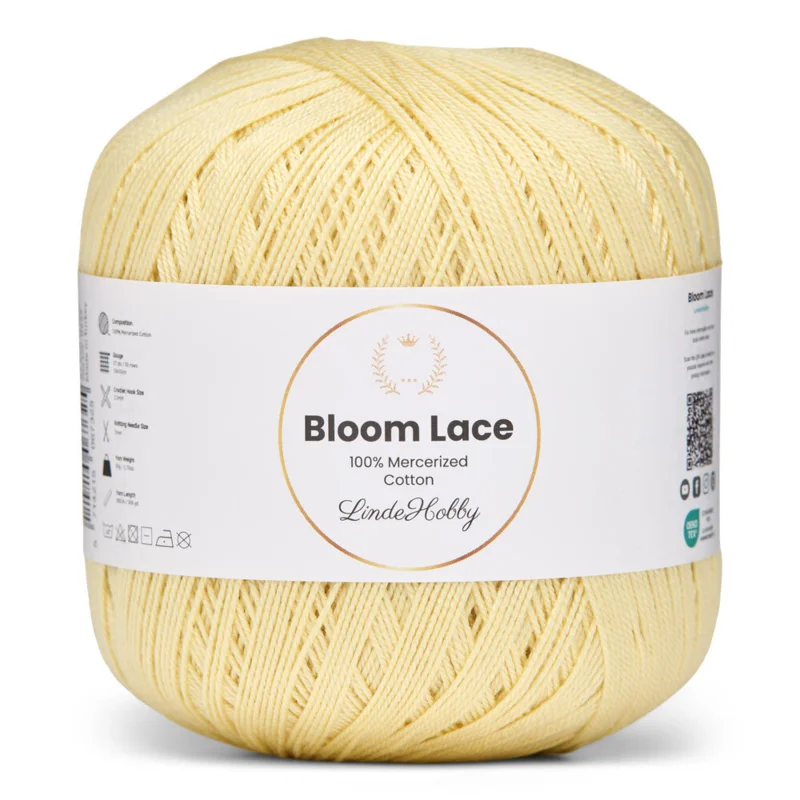 LindeHobby Bloom Lace Mercerized Cotton 21 Vaalea keltainen
