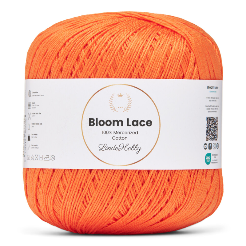 LindeHobby Bloom Lace Mercerized Cotton 23 Oranssi