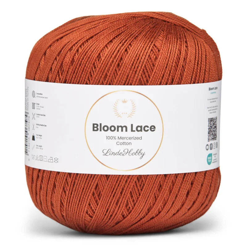 LindeHobby Bloom Lace Mercerized Cotton 36 Tiilenpunainen