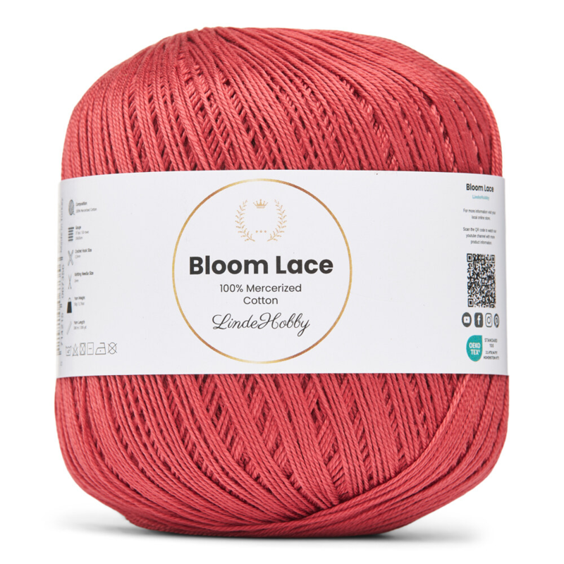 LindeHobby Bloom Lace Mercerized Cotton 24 Ruusupuu