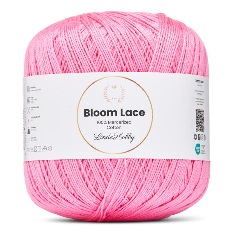LindeHobby Bloom Lace Mercerized Cotton 10 Pinkki