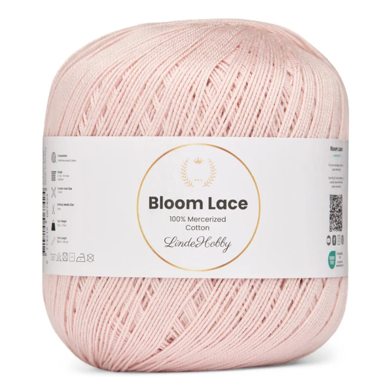 LindeHobby Bloom Lace Mercerized Cotton 31 Pastellipinkki
