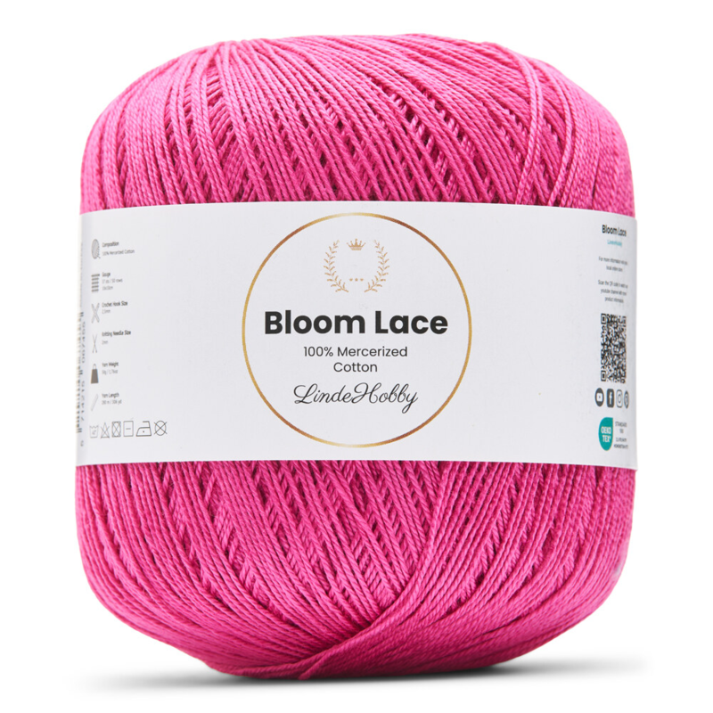 LindeHobby Bloom Lace Mercerized Cotton 34 Fuksia