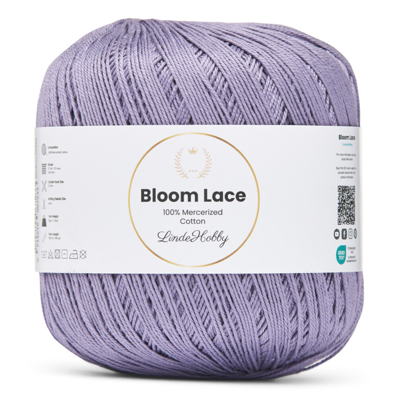 LindeHobby Bloom Lace Mercerized Cotton 12 Vaalea lila