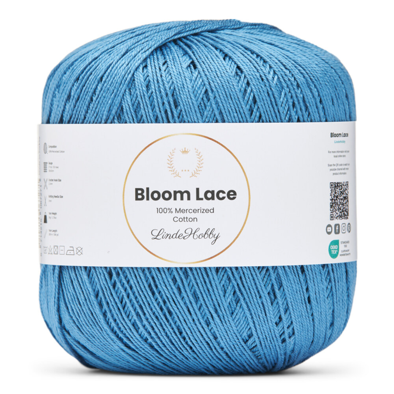 LindeHobby Bloom Lace Mercerized Cotton 16 Farkunsininen