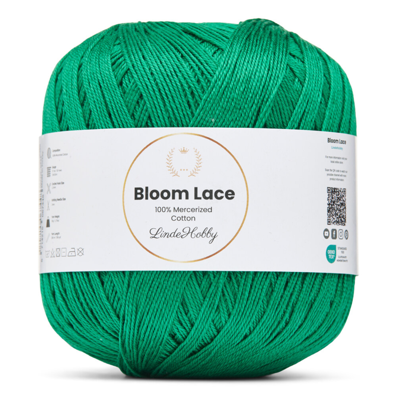 LindeHobby Bloom Lace Mercerized Cotton 33 Benetton-vihreä