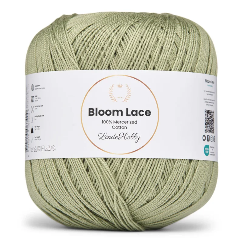 LindeHobby Bloom Lace Mercerized Cotton 29 Salviavihreä