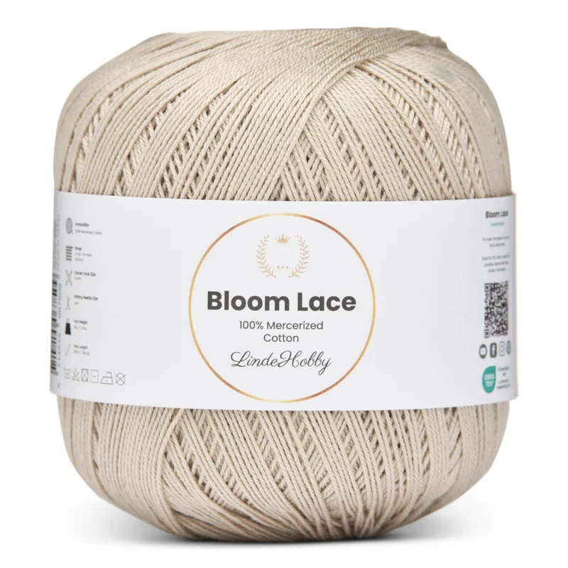 LindeHobby Bloom Lace Mercerized Cotton 39 Helmenharmaa