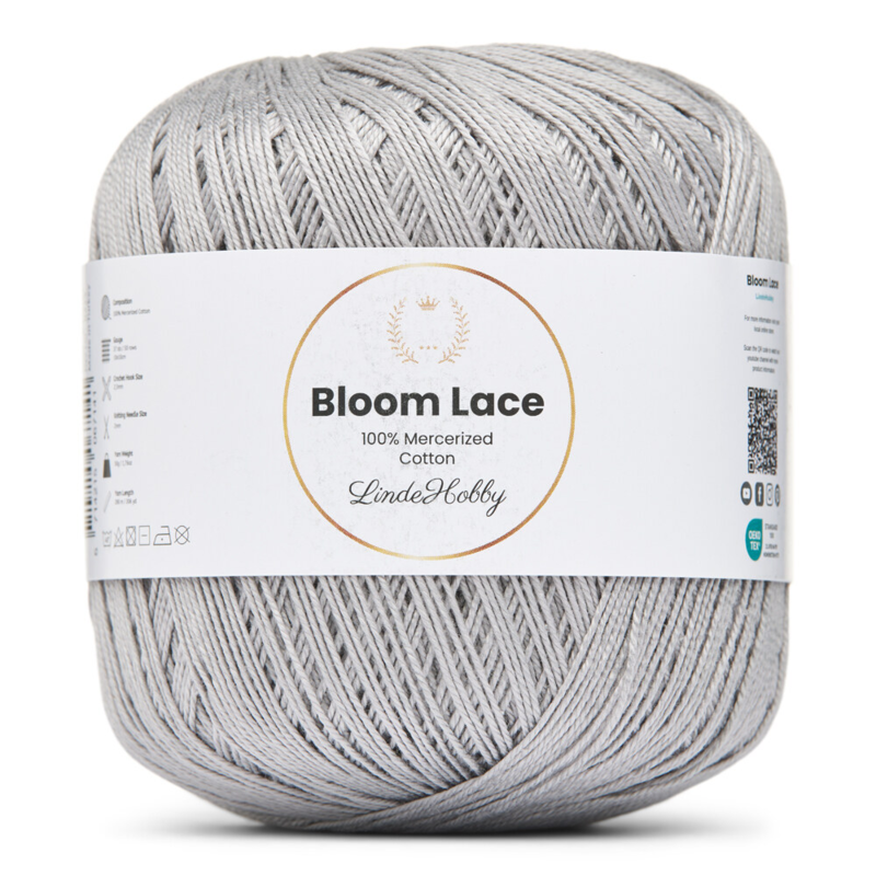 LindeHobby Bloom Lace Mercerized Cotton 03 Harmaa