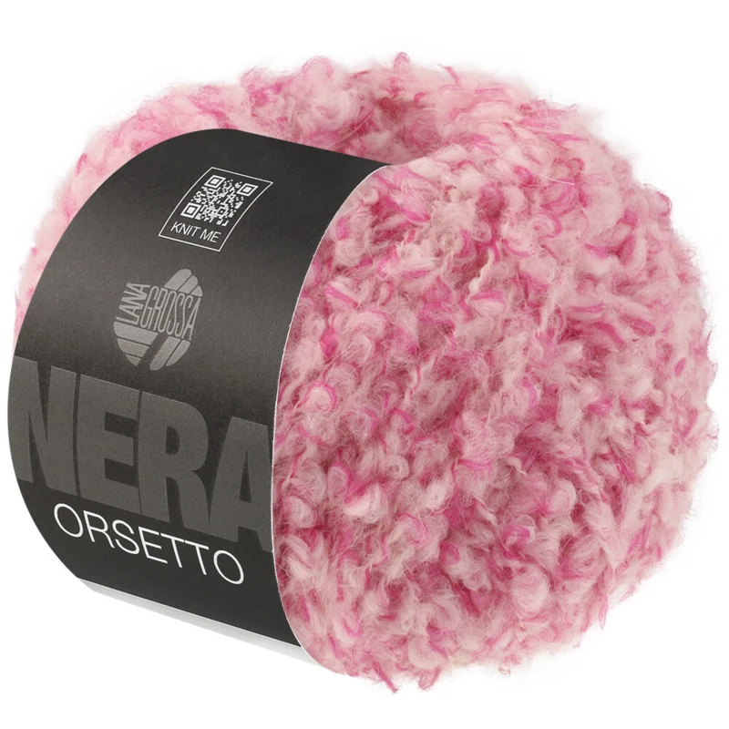 Lana Grossa Orsetto 101 Pinkki/Luonnonvalkoinen