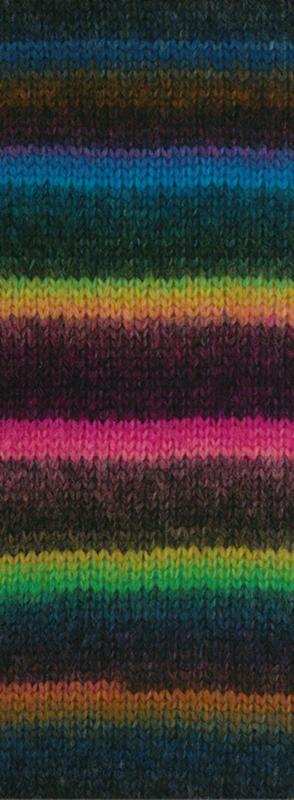 Lana Grossa Bomba 01 Tummanharmaa/karhunvatukka/oranssi/keltainen-/tummanvihreä/sininen