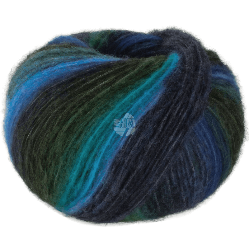Lana Grossa Bomba 05 Tumma petrooli/petroolinvihreä/sininen/violetti/yönsininen/vihreä