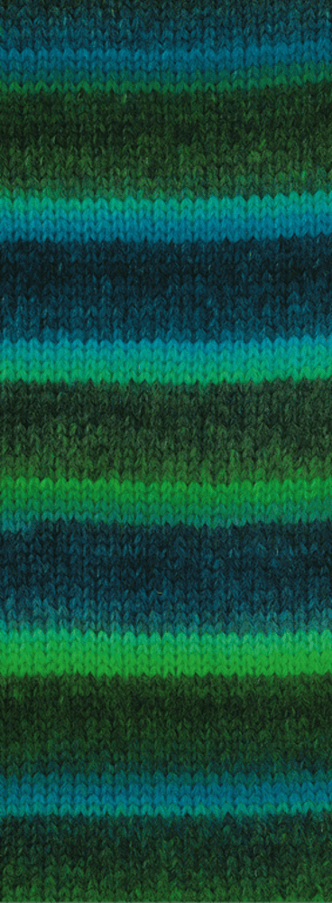 Lana Grossa Bomba 05 Tumma petrooli/petroolinvihreä/sininen/violetti/yönsininen/vihreä