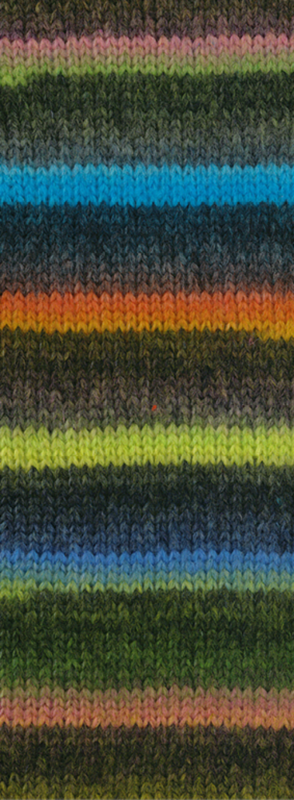 Lana Grossa Bomba 07 Persikka/valkoinen-/vaalea-/tummanvihreä/harmaapetrooli/-ruskea/turkoosinsininen