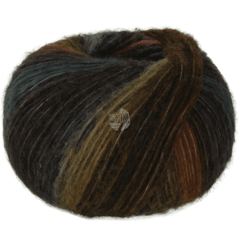 Lana Grossa Bomba 09 Nougat/mokka/karhunvatukka/mustansininen/harmaalila/harmaanoliivi/antrasiitti