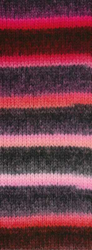 Lana Grossa Bomba 02 Vaaleanpunainen/fuksia/koralli/karhunvatukka/harmaanpunainen/harmaanroosa/tummanharmaa