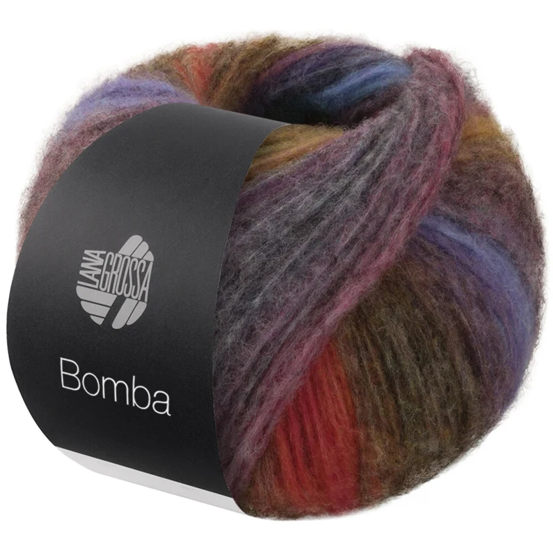 Lana Grossa Bomba 06 Pullo-/opaali vihreä/munakoiso/yönsininen/tumma-/petroolinsininen