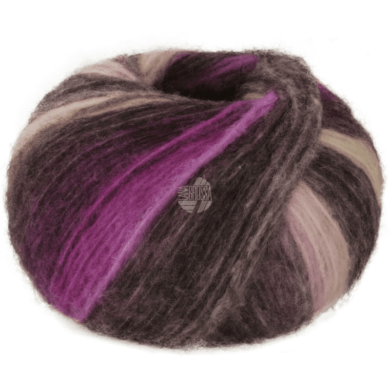 Lana Grossa Bomba 10 Orkidea/karhunvatukka/harmaanbeige/harmaanvihreä/tummanharmaa