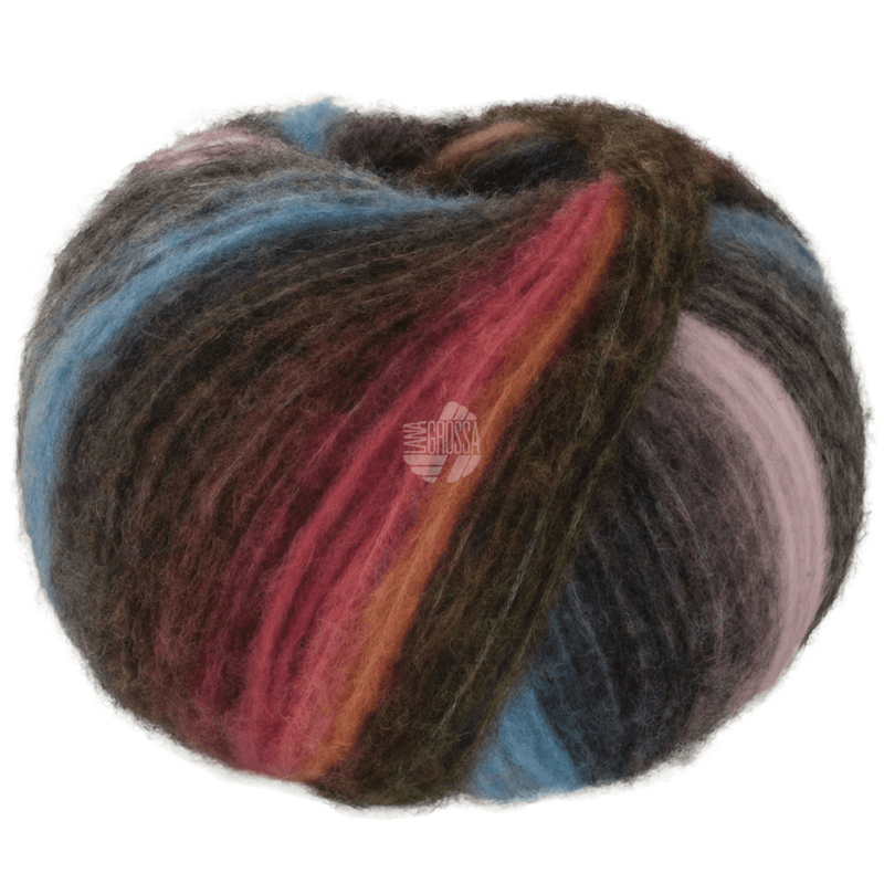 Lana Grossa Bomba 01 Tummanharmaa/karhunvatukka/oranssi/keltainen-/tummanvihreä/sininen