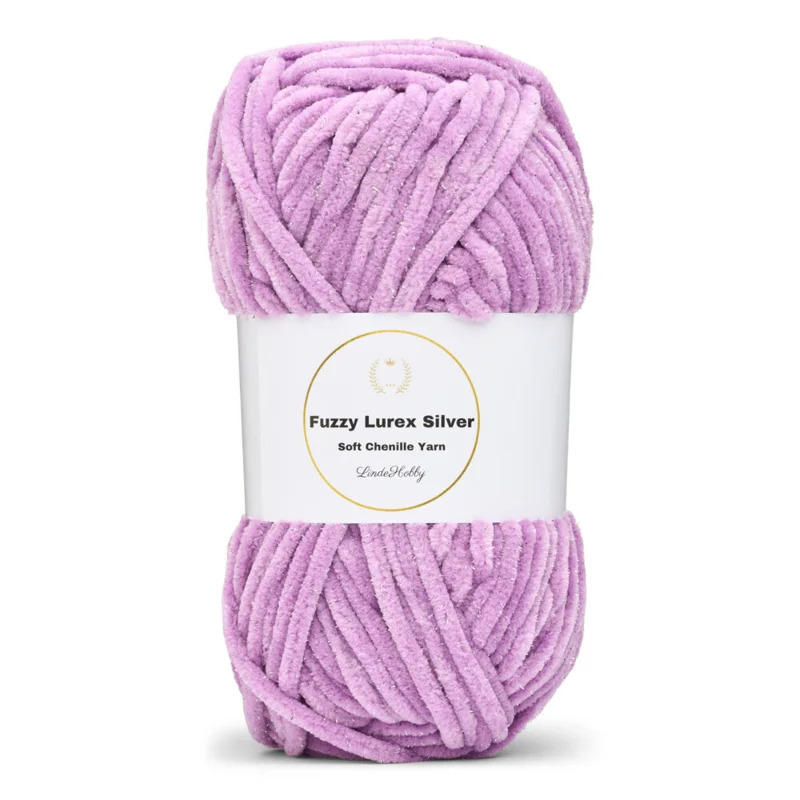 LindeHobby Fuzzy Chenille Silver Lurex 41 Lila
