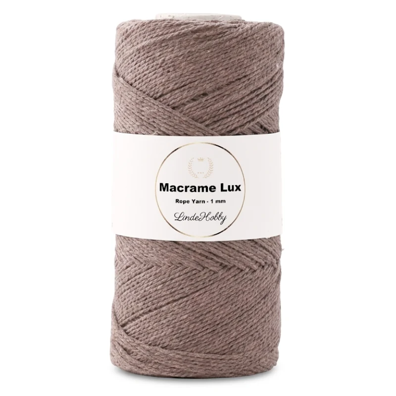 LindeHobby Macrame Lux, Makrameelanka, 1 mm 02 Tumma beige