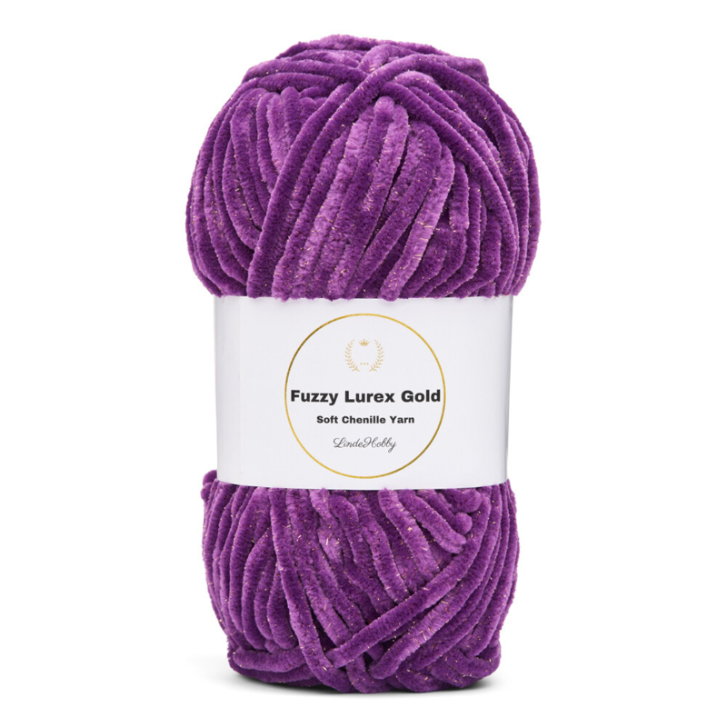 LindeHobby Fuzzy Chenille Gold Lurex 40 Violetti