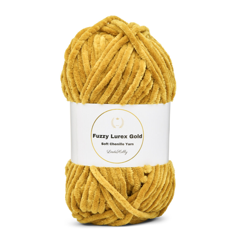 LindeHobby Fuzzy Chenille Gold Lurex 23 Kullanruskea okra