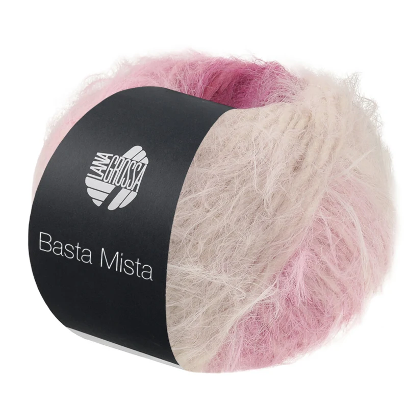 Lana Grossa Basta Mista 123 Punavioletti/fuksia/pinkki/vaaleanpunainen/luonnonvalkoinen/simpukanvalkoinen