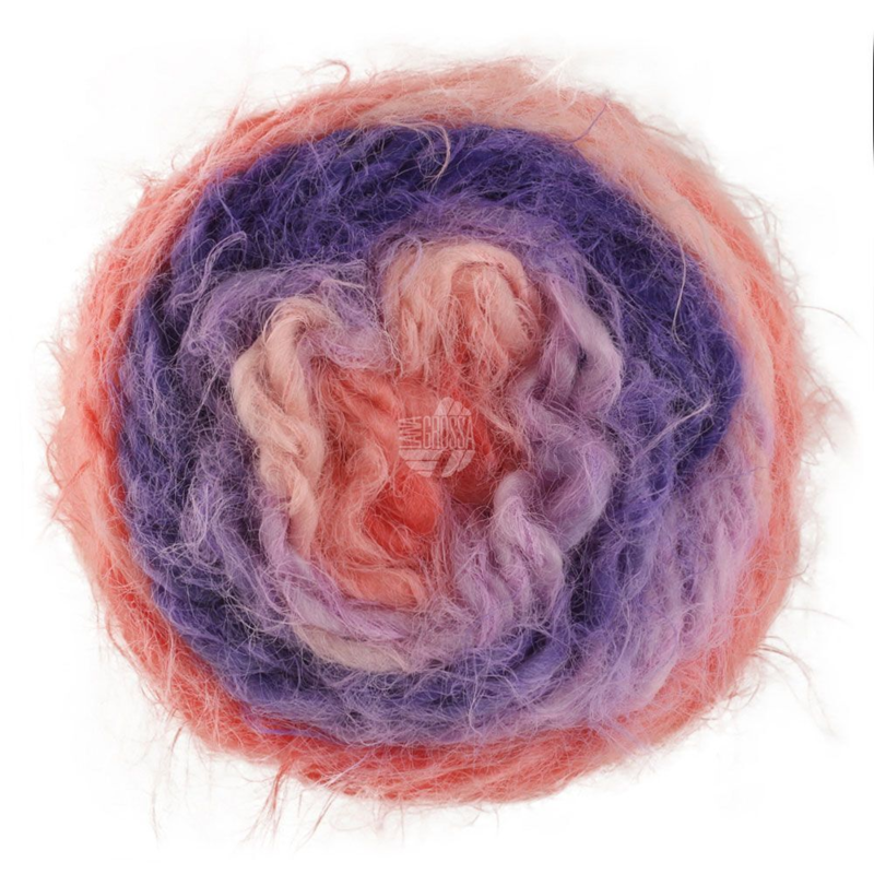 Lana Grossa Basta Mista 105 Lohelle tyypillinen vaaleanpunainen/Puuteriroosa/Syreeni/Sinilila/Violetti