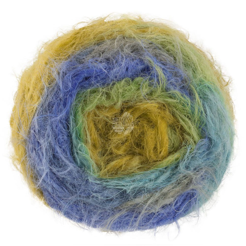 Lana Grossa Basta Mista 101 Sinapinkeltainen/Linden vihreä/Kuninkaansininen/Farkunsininen/Harmaa/Hiirenharmaa