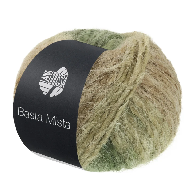 Lana Grossa Basta Mista 120 Jadenvihreä/harmaanvihreä/resedanvihreä/kameli/taupe