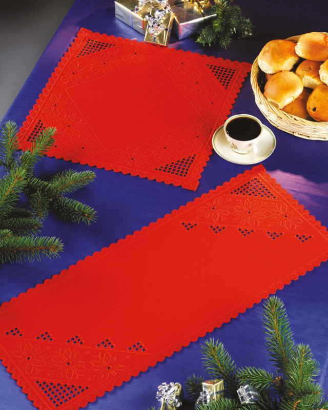 Kirjontapaketti Punainen Hardanger 40 x 40 cm