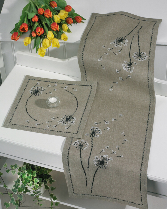 Kirjontapaketti Voikukka 36 x 36 cm