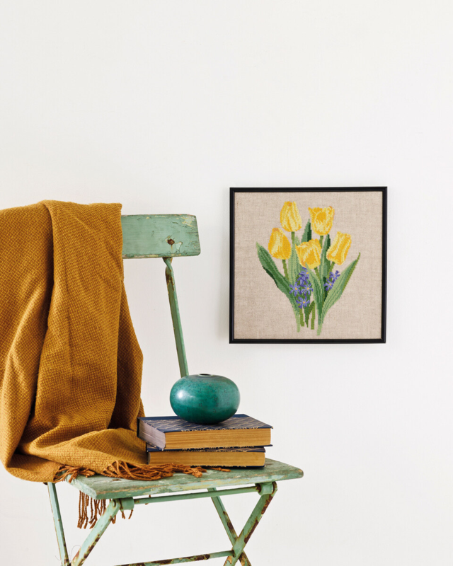 Kirjontapaketti Keltaiset tulppaanit R5796 30 x 30 cm