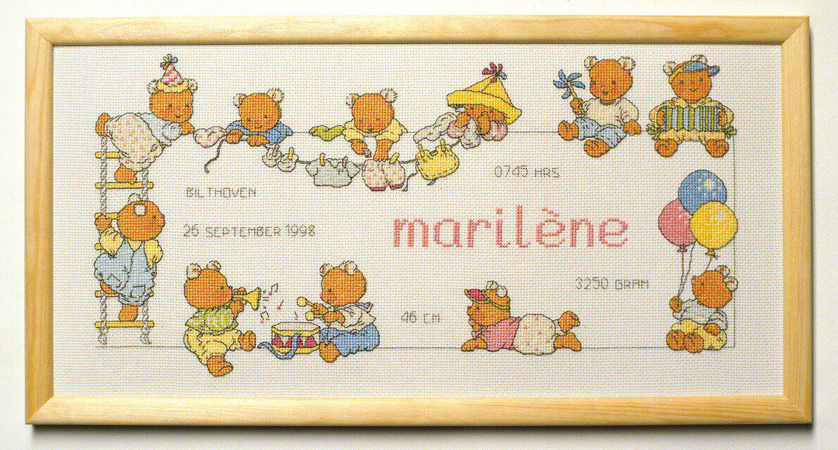Kirjontapaketti Happy Friends 40 x 20 cm R 5378