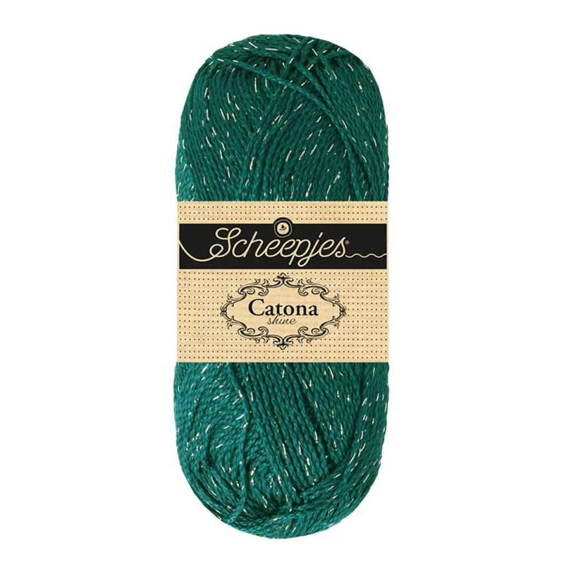 Scheepjes Catona Shine 401-S Dark Teal - Silver
