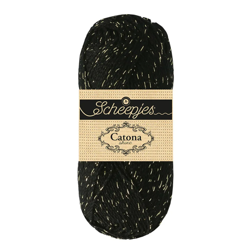 Scheepjes Catona Shine 110-G Jet Black - Gold