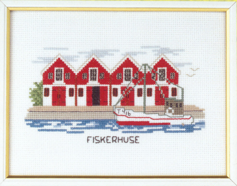 Kirjontasarja Kalastajatalot 20 x 15 cm 5611
