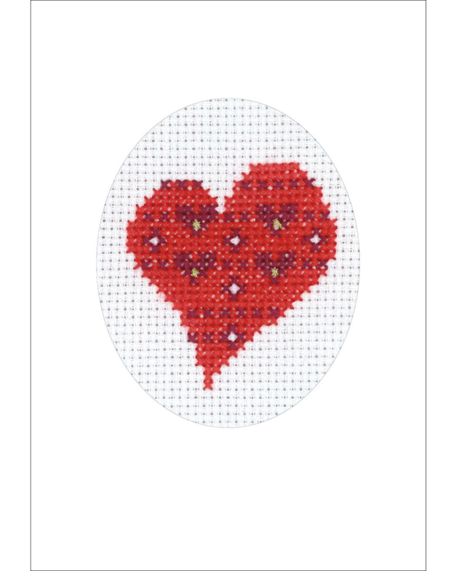 Kirjontasetti Sydämet / sydämet 5883/00 9 x 13 cm