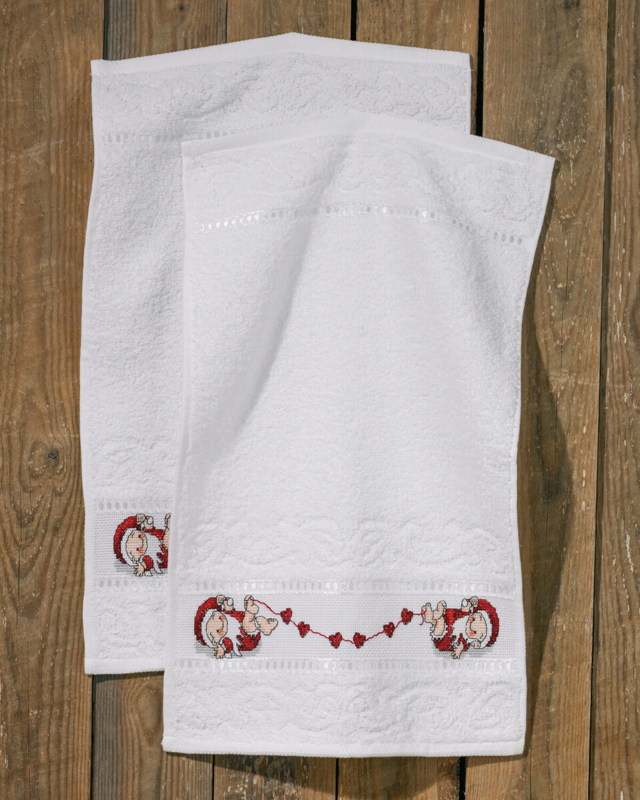 Kirjontasarja Sydäntontut 2 kpl 30 x 50 cm