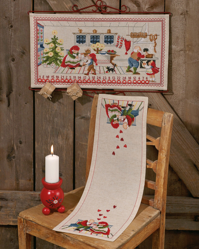 Kirjontapaketti Tonttukeittiö B5135/55 55 x 30 cm